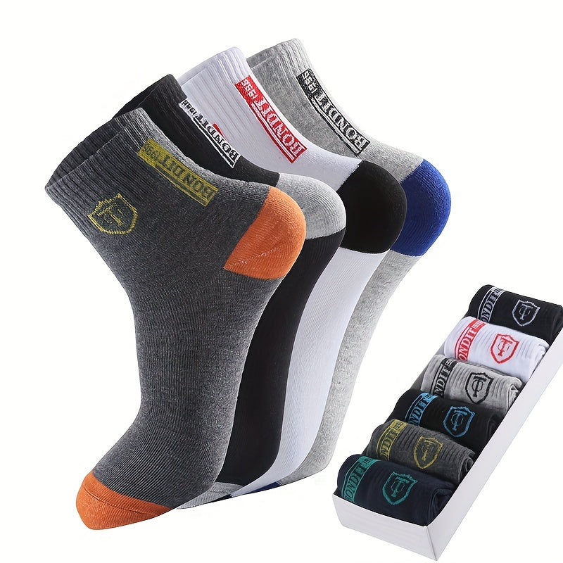 6 Pairs LIJIE Men's Breathable Crew Socks – Comodidad y Estilo Todo el Día 🧦✨