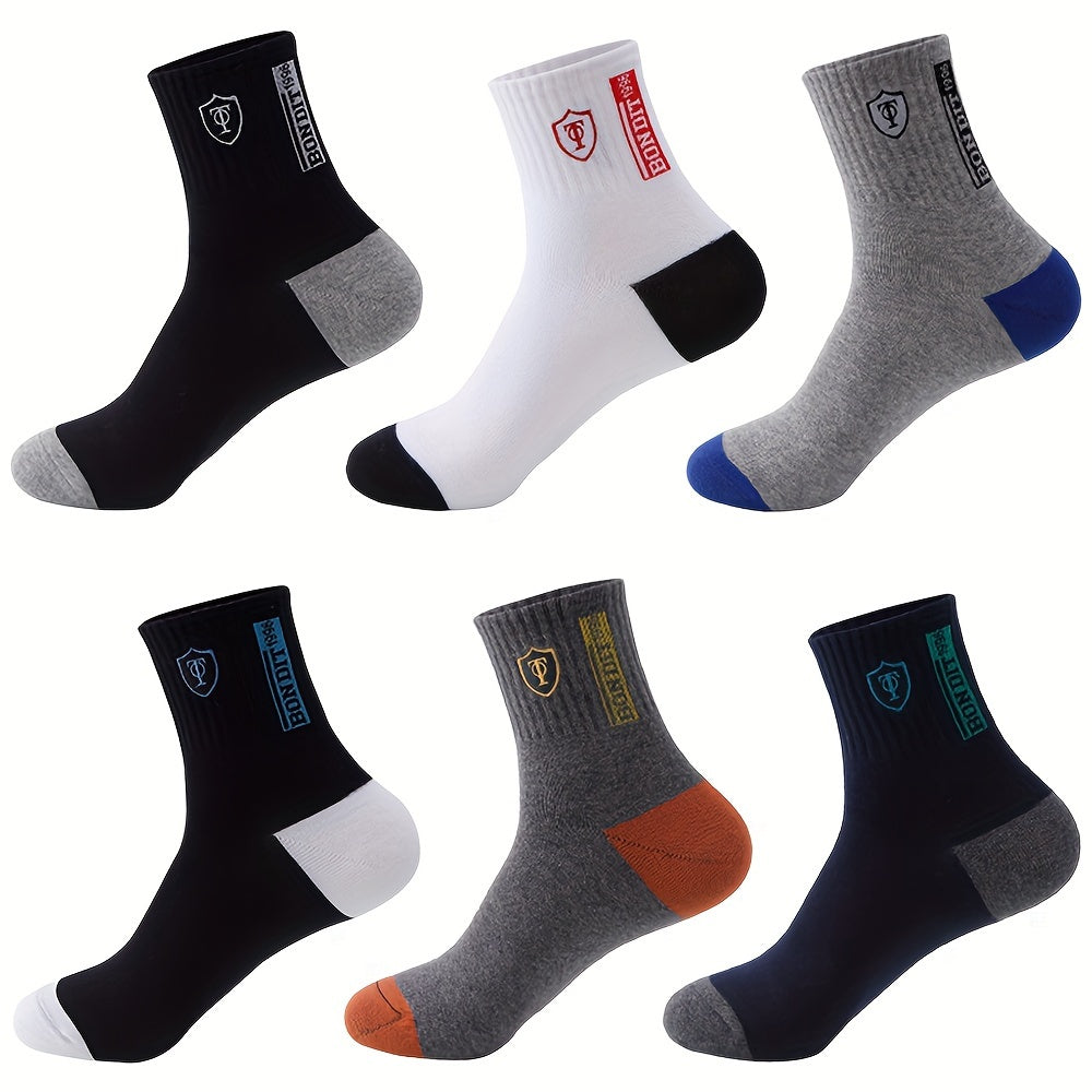 6 Pairs LIJIE Men's Breathable Crew Socks – Comodidad y Estilo Todo el Día 🧦✨