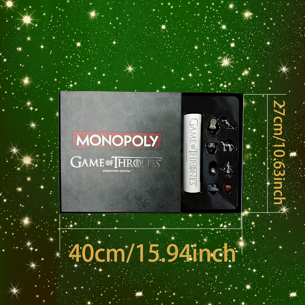 1pc Hasbro Game of Thrones Monopoly Deluxe Edition - Premium PVC Board Game with Collectible Miniatures, Party & Event Game, No Batteries Required
