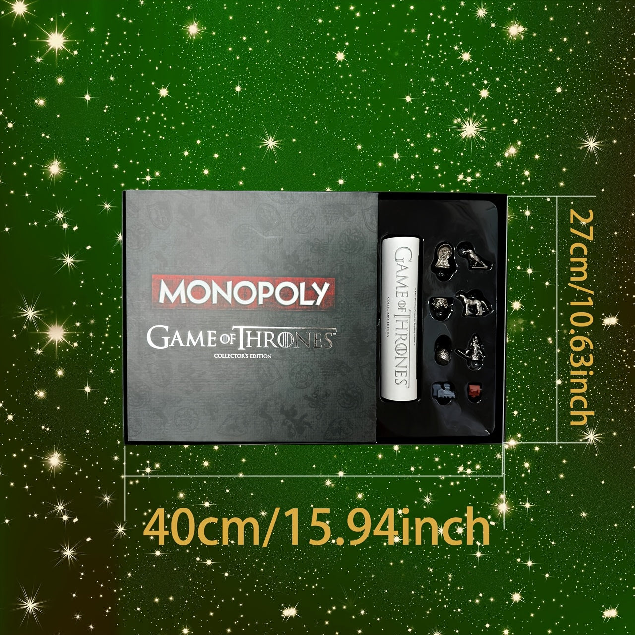 1pc Hasbro Game of Thrones Monopoly Deluxe Edition - Premium PVC Board Game with Collectible Miniatures, Party & Event Game, No Batteries Required
