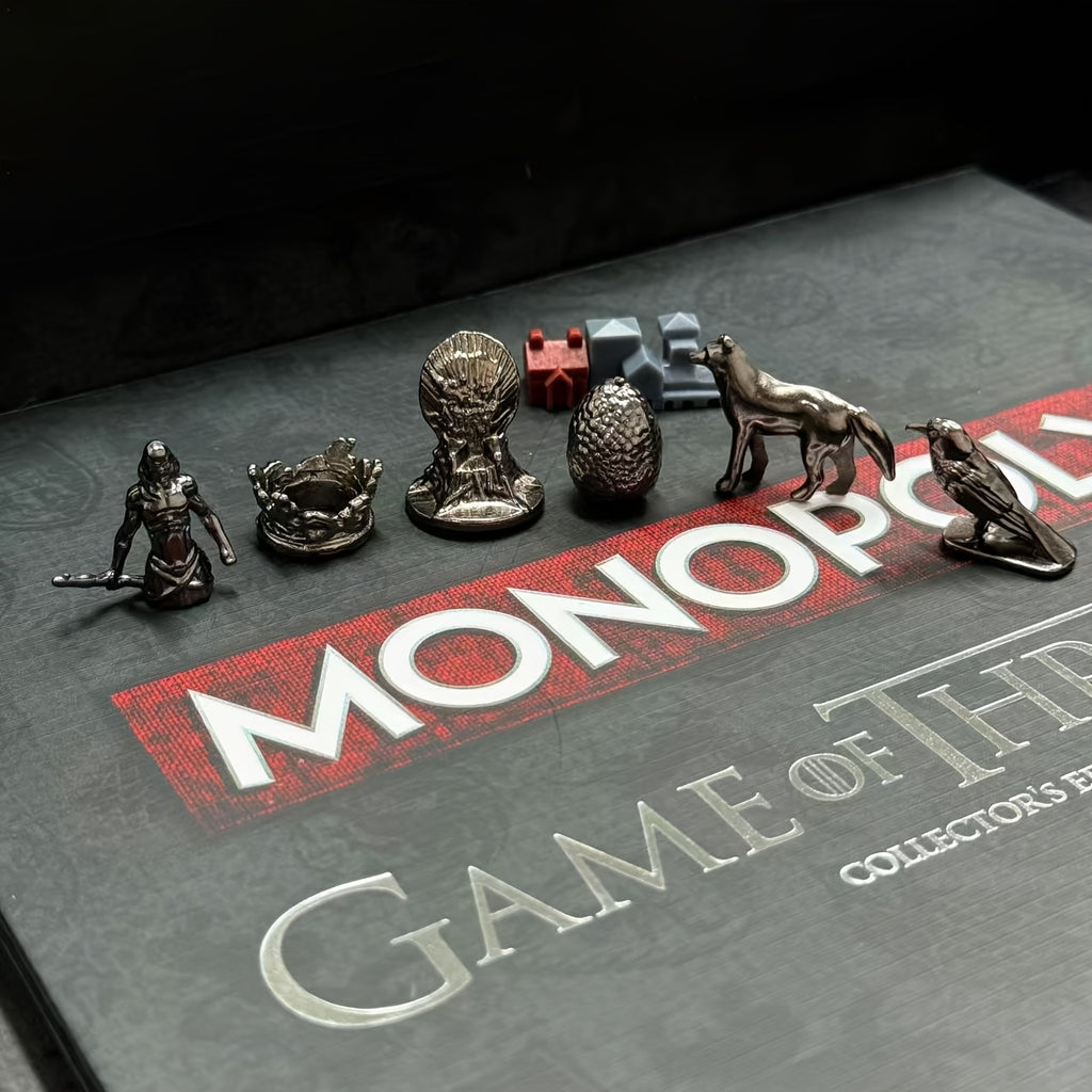 1pc Hasbro Game of Thrones Monopoly Deluxe Edition - Premium PVC Board Game with Collectible Miniatures, Party & Event Game, No Batteries Required