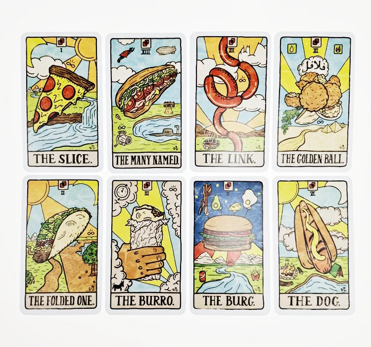 Baraja de Tarot de Comida y Bebida – 78 Cartas Ilustradas 🍰☕✨