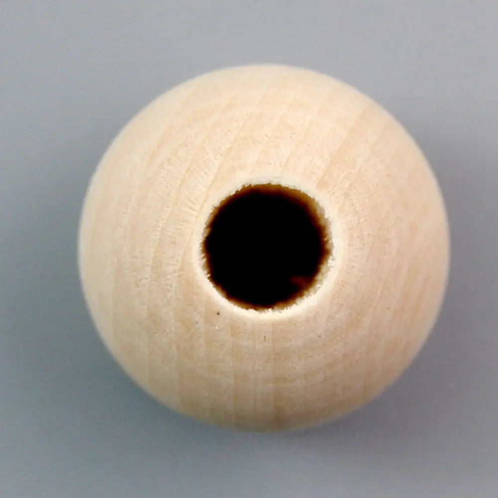 Cuentas redondas de madera Natural con agujero grande, sueltas, 8mm, 10mm, 12mm, 15mm, 20mm, 25mm, 30mm, 40mm, 50mm, para manualidades, joyería, fabricación de pulseras
