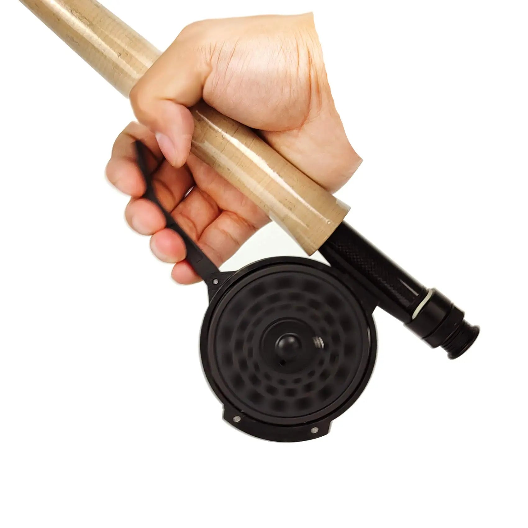Carrete de pesca con mosca automático Aventik, carrete de pesca de ninfa súper ligero, carrete de mosca de grafito de diseño europeo con bolsa de malla de carrete extro