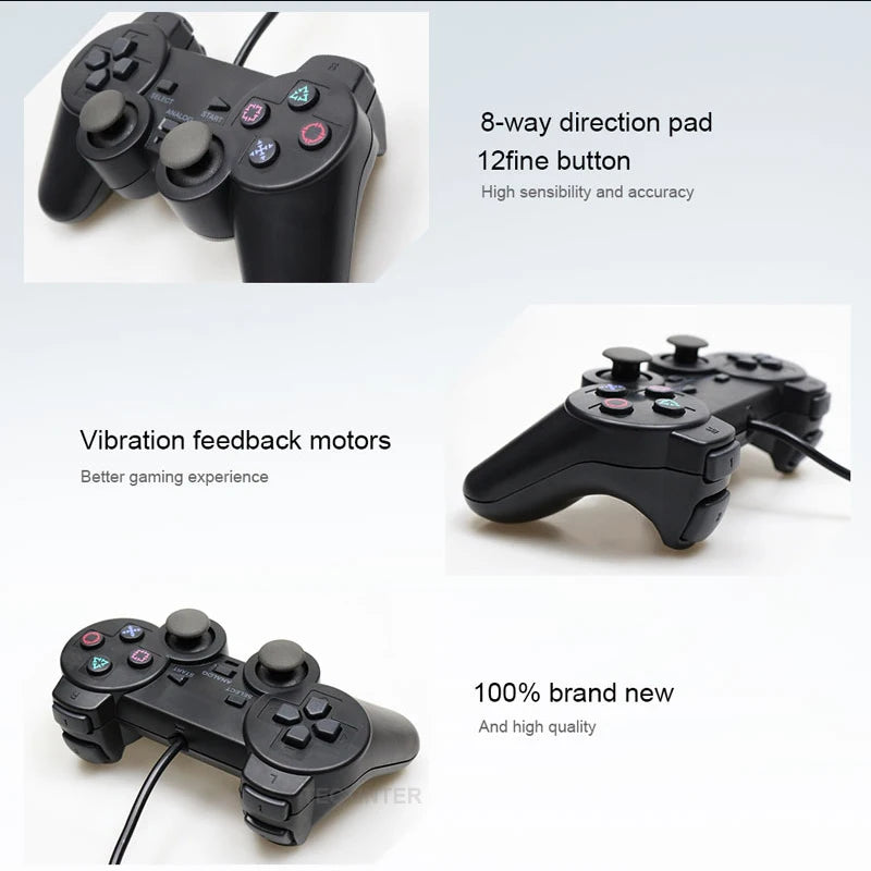 Controlador con cable para PS2 remoto de choque para consola PlayStation 2 Control para Sony PS2 Joypad Gamepad Mando para regalo de niños