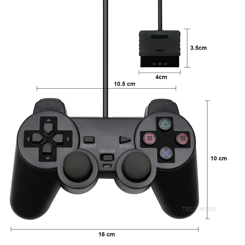 Controlador con cable para PS2 remoto de choque para consola PlayStation 2 Control para Sony PS2 Joypad Gamepad Mando para regalo de niños