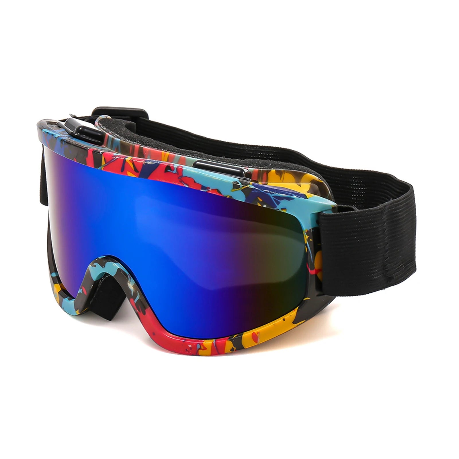 Gafas de esquí de montura grande con lentes coloridas, lentes anticolisión y antideslumbrantes, para deportes al aire libre, nieve, Snowboard, snowboard, esquí