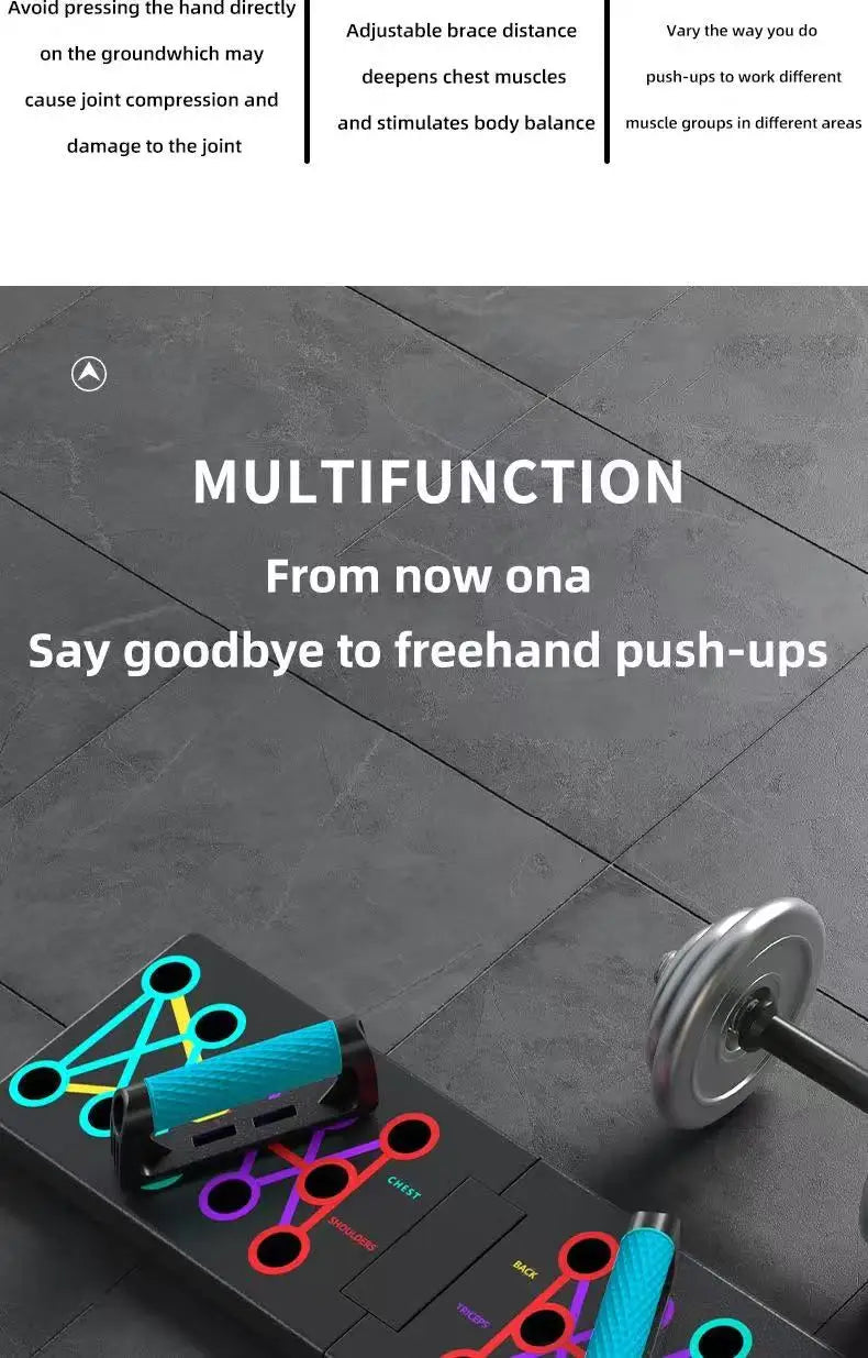 Juego de tablero de realce multifuncional portátil con asas, equipo de Fitness plegable para entrenamiento de pecho, Abdomen, brazos y espalda
