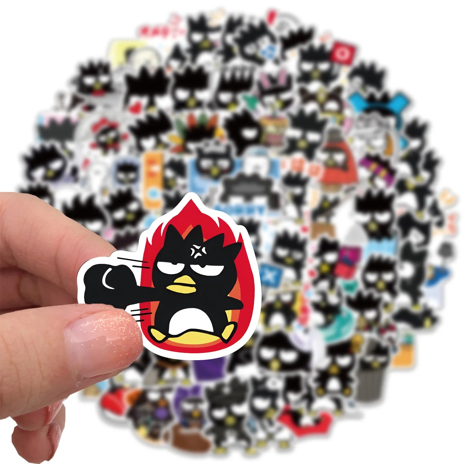 100 Uds. Pegatinas bonitas de pingüino Badtz-maru de dibujos animados Kawaii botella de agua portátil monopatín equipaje pegatinas impermeables