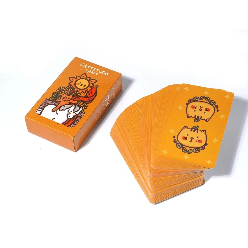 Baraja de Tarot Cattitude Tarot de gato con varios tipos de gatos, baraja de 78 cartas, baraja de juego de adivinación para fiesta