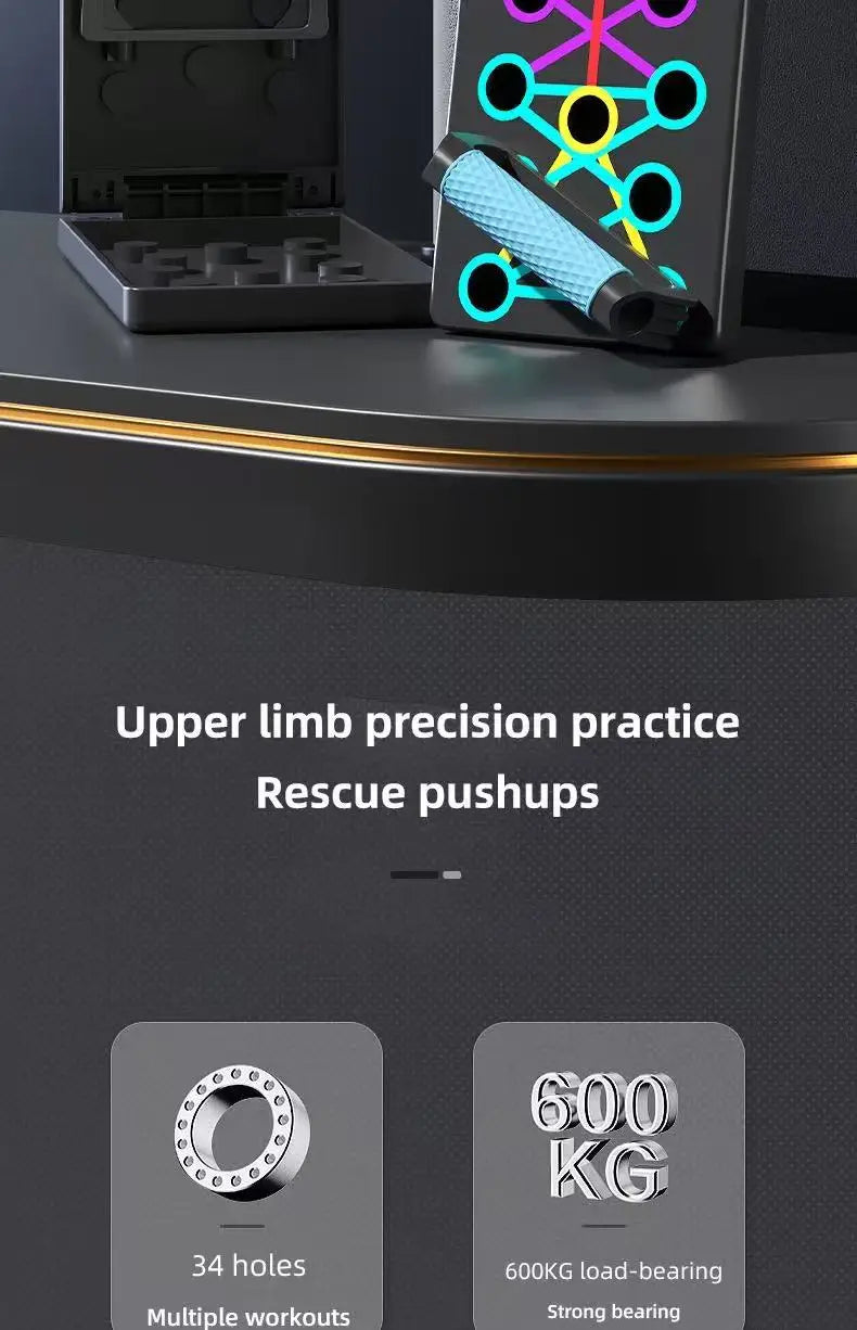 Juego de tablero de realce multifuncional portátil con asas, equipo de Fitness plegable para entrenamiento de pecho, Abdomen, brazos y espalda