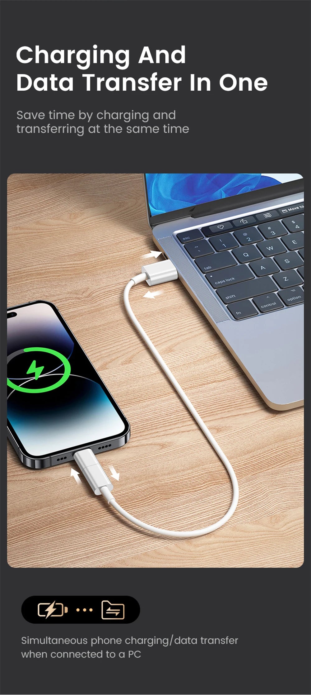 Adaptador USB C a Lightning carga rápida tipo C macho a IOS hembra convertidor transferencia de datos para Iphone15 Xiaomi adaptador USB C