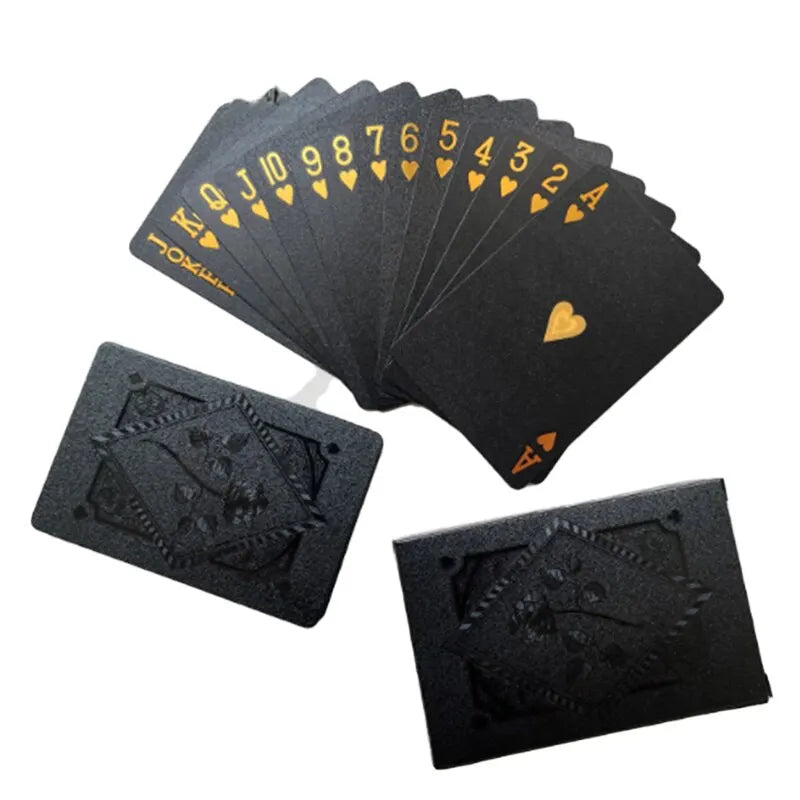 Juego de cartas de Color negro y dorado, grupo de cartas, traje de póker impermeable, paquete mágico Dmagic, juego de mesa, colección de regalos