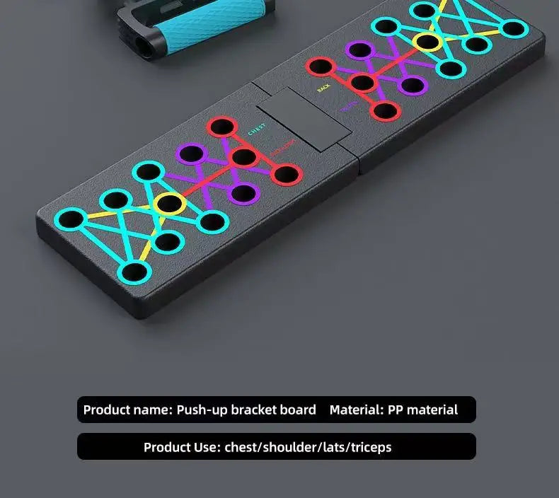 Juego de tablero de realce multifuncional portátil con asas, equipo de Fitness plegable para entrenamiento de pecho, Abdomen, brazos y espalda