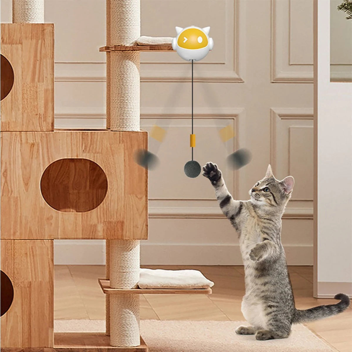 Juguete de ejercicio para gatos, pelota eléctrica para colgar, juguete para gatitos, pelota interactiva para gatos, juguete automático para gatos para juego y ejercicio