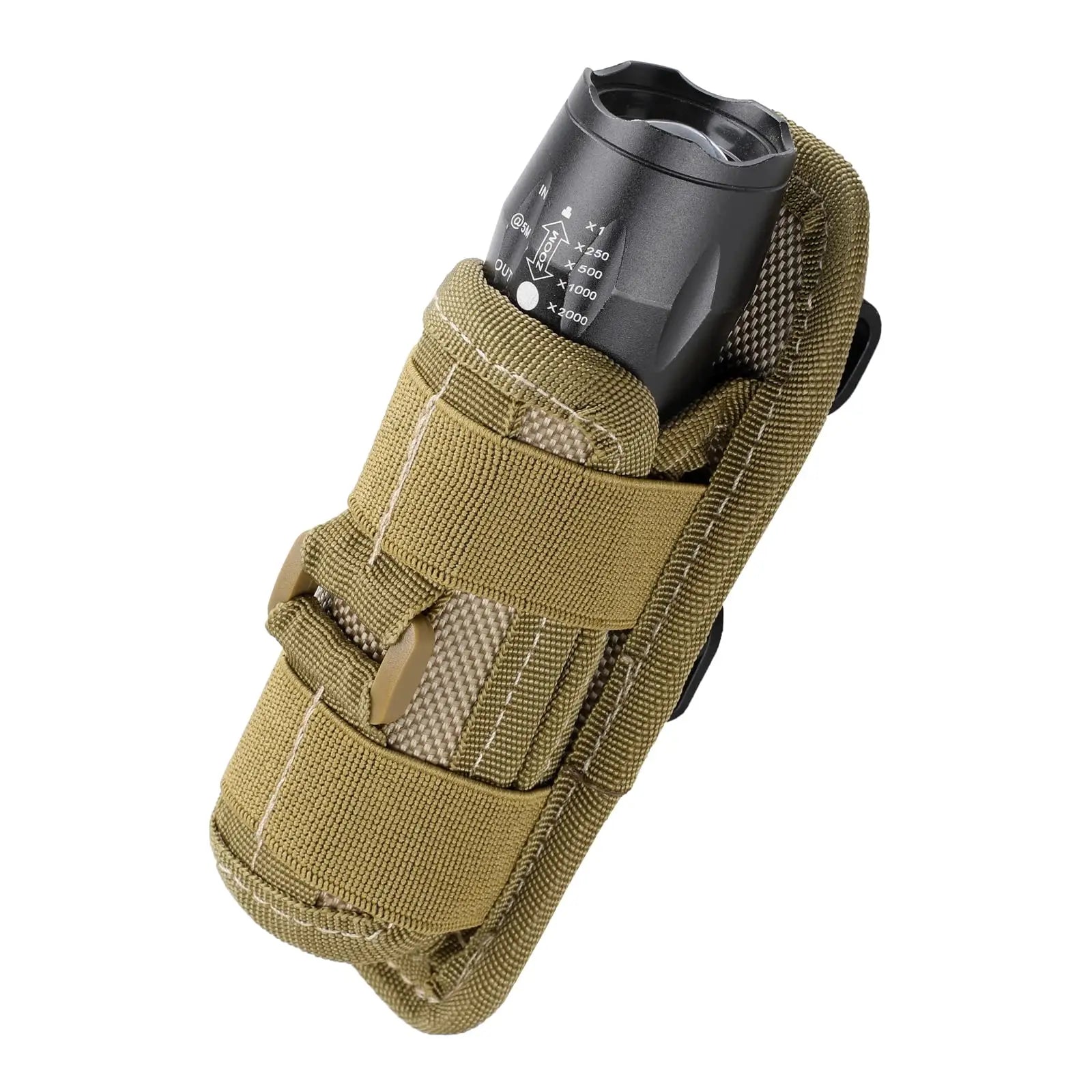 Funda táctica para linterna, soporte giratorio, Clip para cinturón, funda de transporte para antorcha táctica con mosquetón de 360 grados