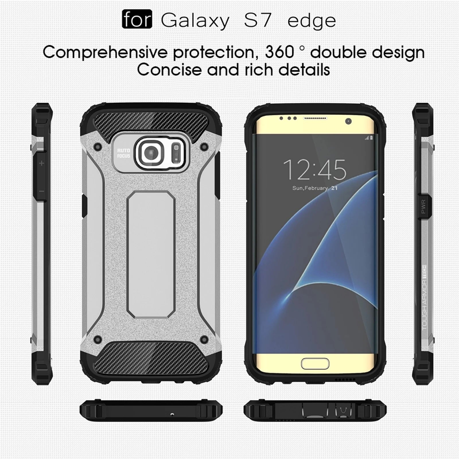 Funda de teléfono para Galaxy S7 Edge / G935 Tough Armor TPU + funda combinada para PC
