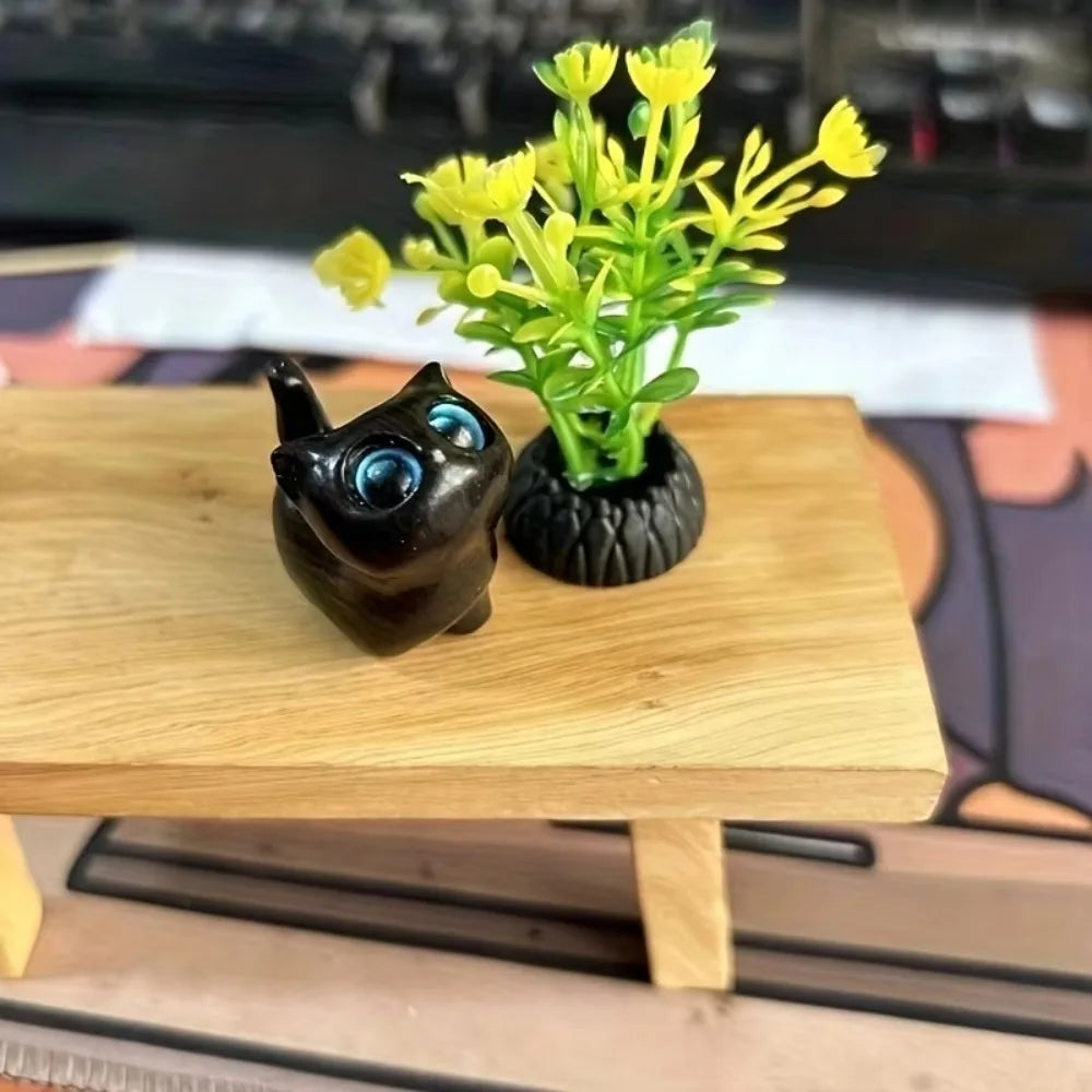 Estatuilla de gatito de madera con encanto, decoración de gato hecha a mano para el hogar, Idea de regalo perfecta, accesorios para gato