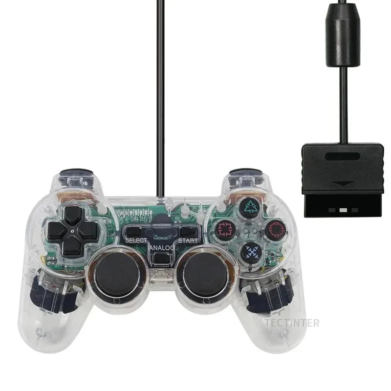 Controlador con cable para PS2 remoto de choque para consola PlayStation 2 Control para Sony PS2 Joypad Gamepad Mando para regalo de niños