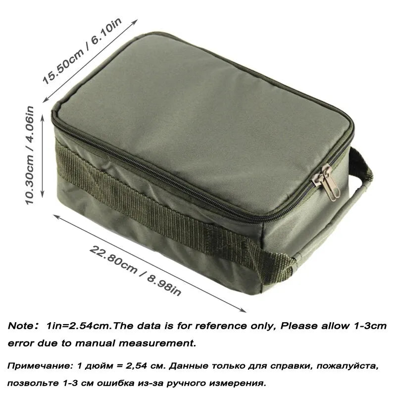 Bolsa de aparejos de pesca Oxford, carrete de pesca portátil de gran capacidad, señuelo, gancho, almacenamiento de engranajes, bolso, funda de carrete de pesca al aire libre