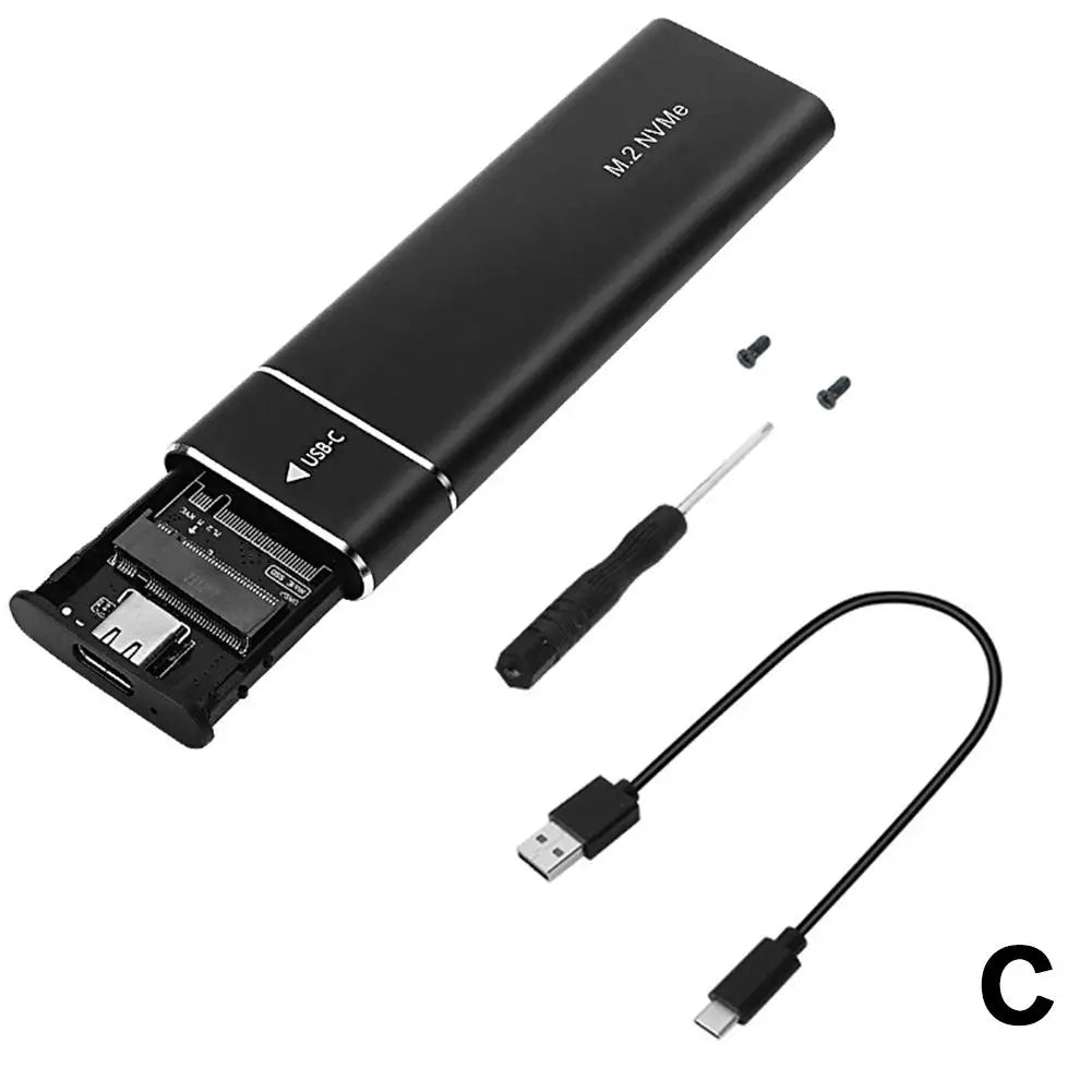 Caja SSD M2 de protocolo dual, adaptador de carcasa SSD SATA M.2 NVMe, 10Gbps, USB 3,1 tipo C, carcasa externa compatible con teclas M y B & M