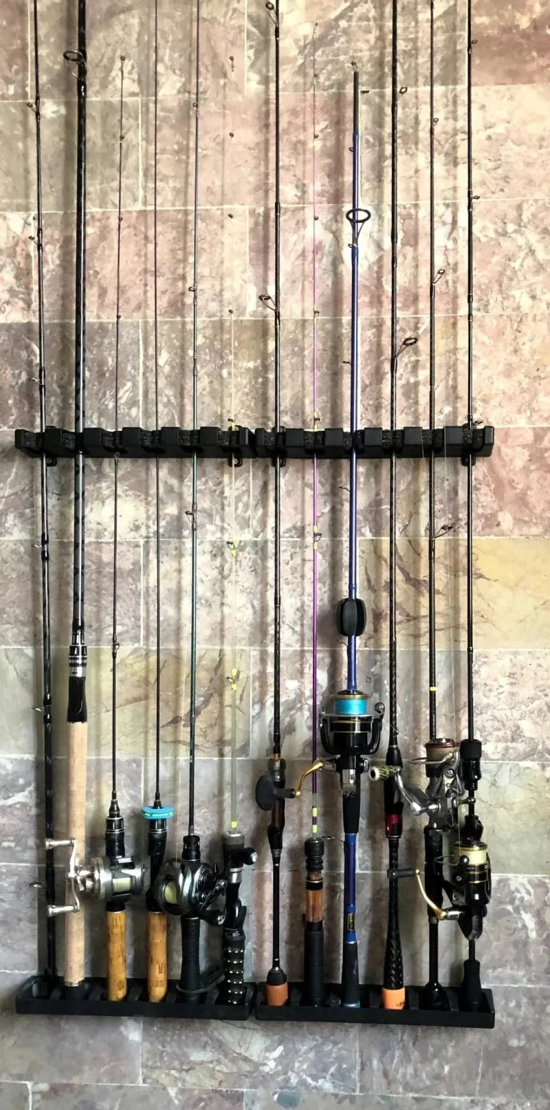 Estante de Almacenamiento para Cañas de Pescar 🎣 | Soporte Montado en la Pared