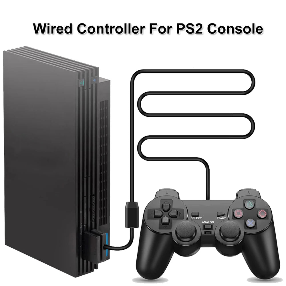 Controlador con cable para PS2 remoto de choque para consola PlayStation 2 Control para Sony PS2 Joypad Gamepad Mando para regalo de niños