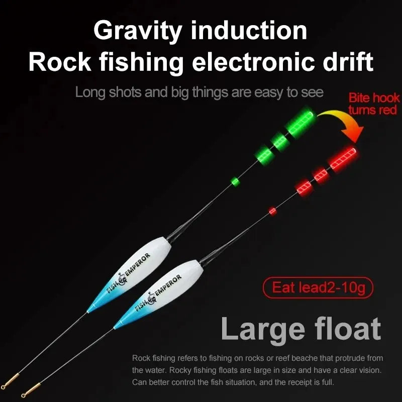 Flotador electrónico inteligente para pesca, Sensor de gravedad Led 2g 5g 7g 10g, gran flotabilidad, 2024 Pose Bobbers con batería CR425, barra luminosa