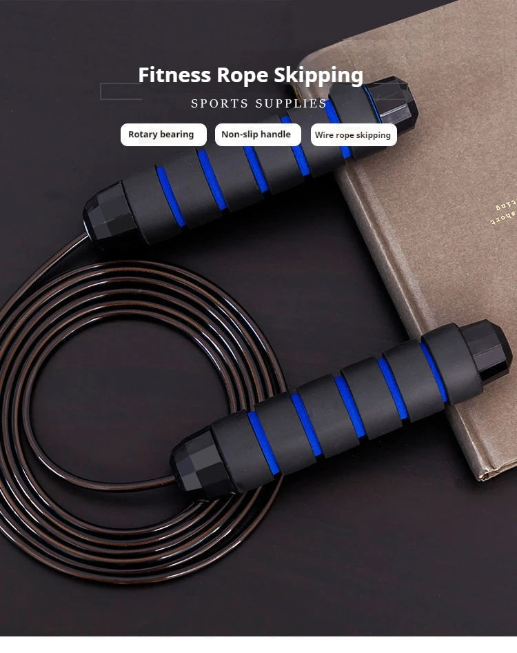 Cuerda para saltar de acero ajustable, cuerda para saltar de velocidad rápida, mango de espuma, ejercicio, Fitness, gimnasio en casa