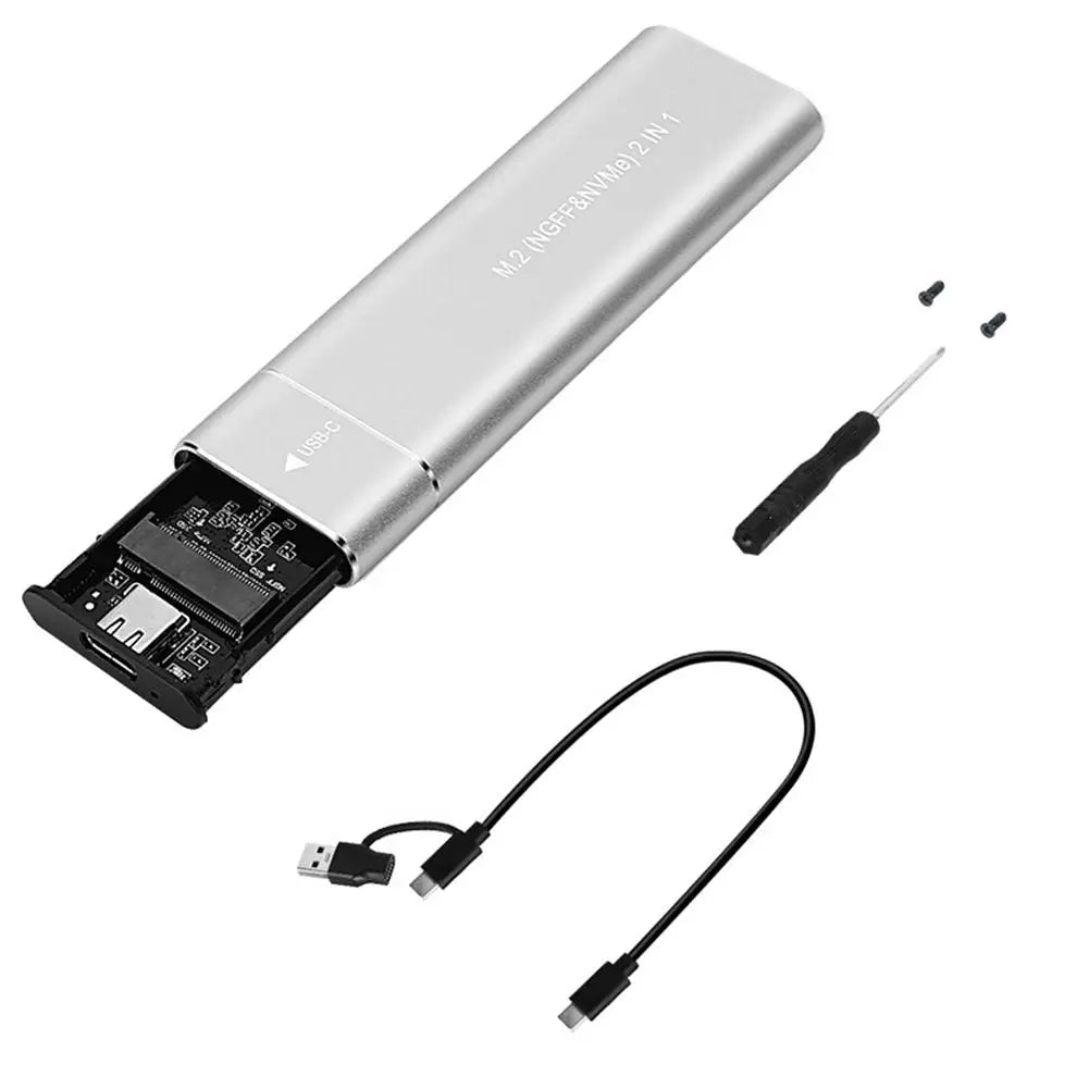 Caja SSD M2 de protocolo dual, adaptador de carcasa SSD SATA M.2 NVMe, 10Gbps, USB 3,1 tipo C, carcasa externa compatible con teclas M y B & M