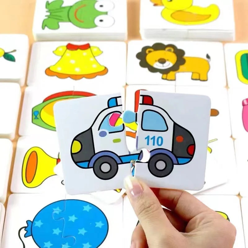 32 Uds. Tarjeta de iluminación rompecabezas a juego educación temprana patrón de dibujos animados juguetes cognitivos para niños y niñas