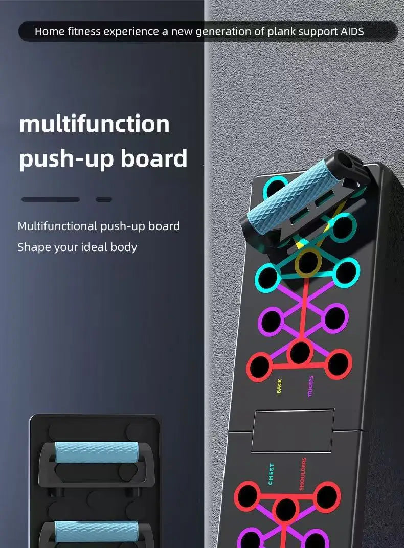 Juego de tablero de realce multifuncional portátil con asas, equipo de Fitness plegable para entrenamiento de pecho, Abdomen, brazos y espalda