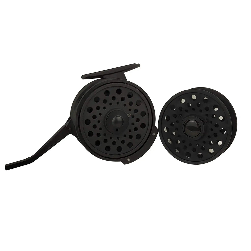 Carrete de pesca con mosca automático Aventik, carrete de pesca de ninfa súper ligero, carrete de mosca de grafito de diseño europeo con bolsa de malla de carrete extro