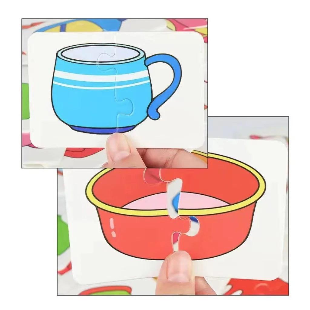 32 Uds. Tarjeta de iluminación rompecabezas a juego educación temprana patrón de dibujos animados juguetes cognitivos para niños y niñas