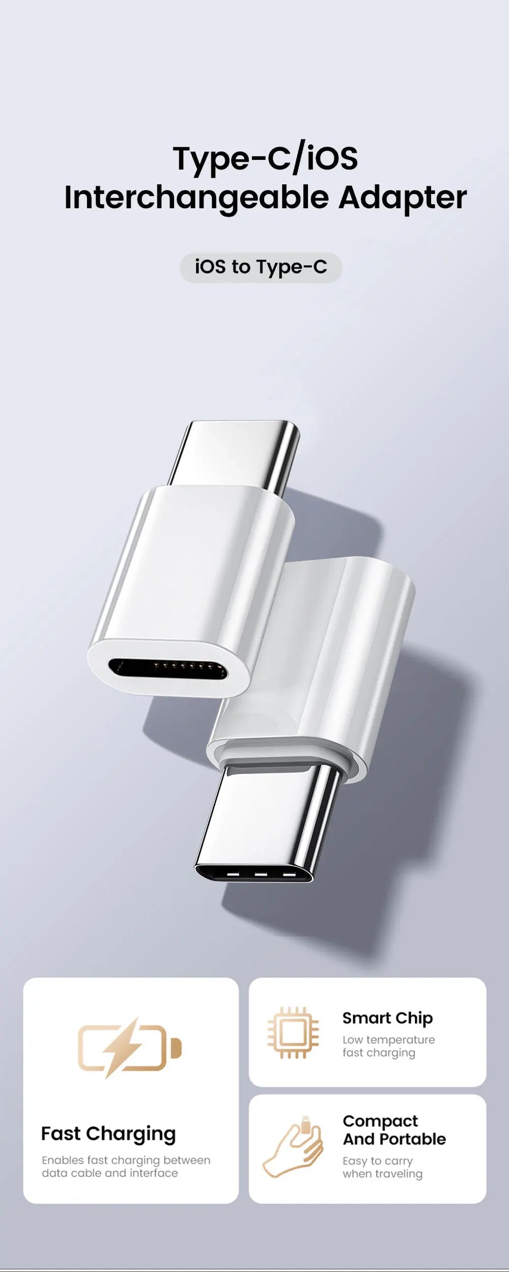 Adaptador USB C a Lightning carga rápida tipo C macho a IOS hembra convertidor transferencia de datos para Iphone15 Xiaomi adaptador USB C