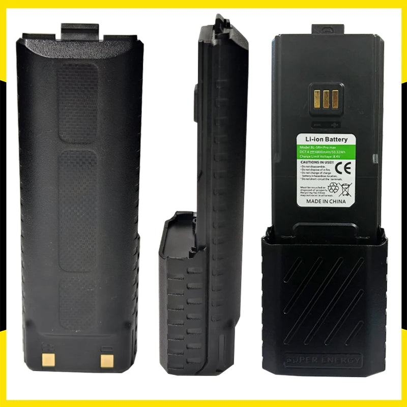 Baofeng UV-5RH Walklie Talkie batería 2500/3800/6800mah tipo C cargador USB UV-5G Plus UV-5RM GM-5RH AR-5RM baterías recargables