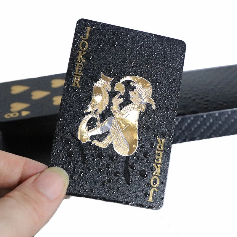 Juego de cartas de Color negro y dorado, grupo de cartas, traje de póker impermeable, paquete mágico Dmagic, juego de mesa, colección de regalos