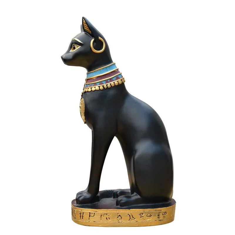 Estatua de gato ornamento estatuilla de gato egipcio decoración de estatua estatua de diosa de gato Vintage hogar jardín Mini adorno de Animal