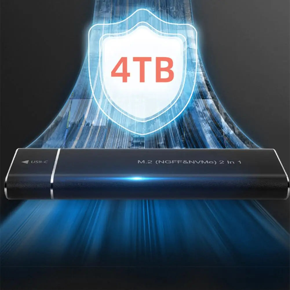 Caja SSD M2 de protocolo dual, adaptador de carcasa SSD SATA M.2 NVMe, 10Gbps, USB 3,1 tipo C, carcasa externa compatible con teclas M y B & M