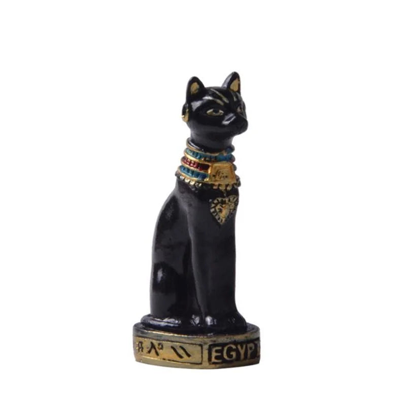 Estatua de gato ornamento estatuilla de gato egipcio decoración de estatua estatua de diosa de gato Vintage hogar jardín Mini adorno de Animal