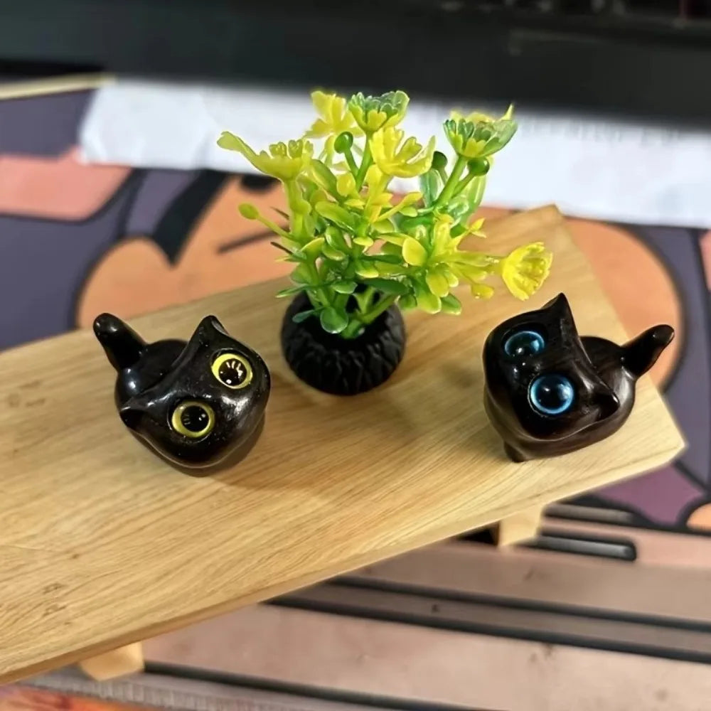 Estatuilla de gatito de madera con encanto, decoración de gato hecha a mano para el hogar, Idea de regalo perfecta, accesorios para gato
