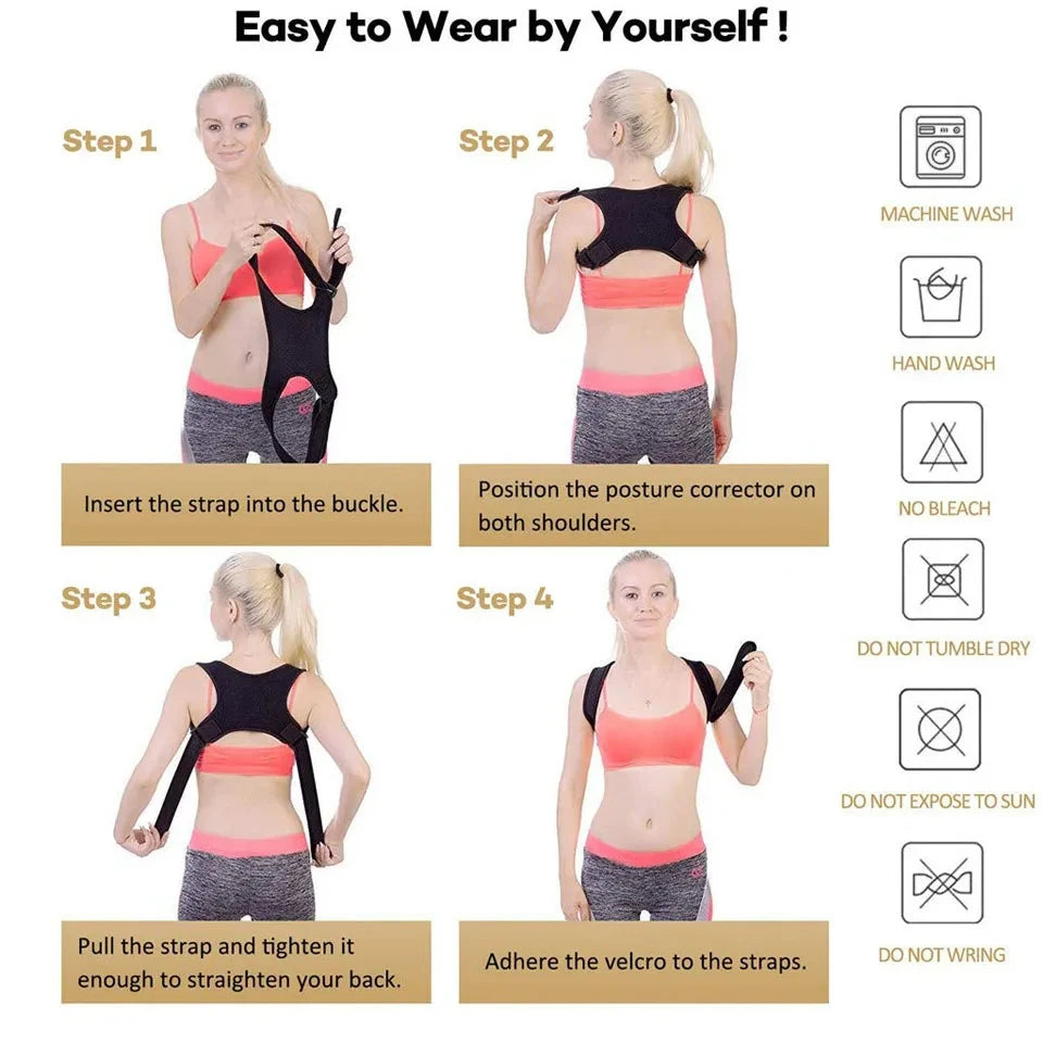 GETINFIT Corrector de Postura Ajustable – Alivio y Soporte para Espalda y Hombros 🏋️♂️🧘♀️