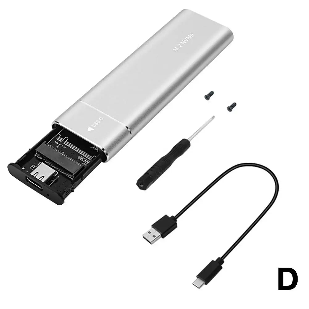 Caja SSD M2 de protocolo dual, adaptador de carcasa SSD SATA M.2 NVMe, 10Gbps, USB 3,1 tipo C, carcasa externa compatible con teclas M y B & M