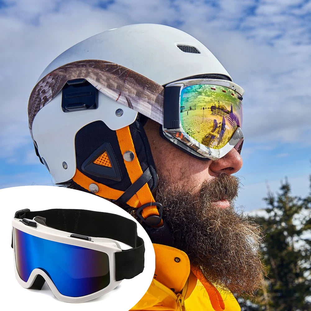 Gafas de esquí de montura grande con lentes coloridas, lentes anticolisión y antideslumbrantes, para deportes al aire libre, nieve, Snowboard, snowboard, esquí