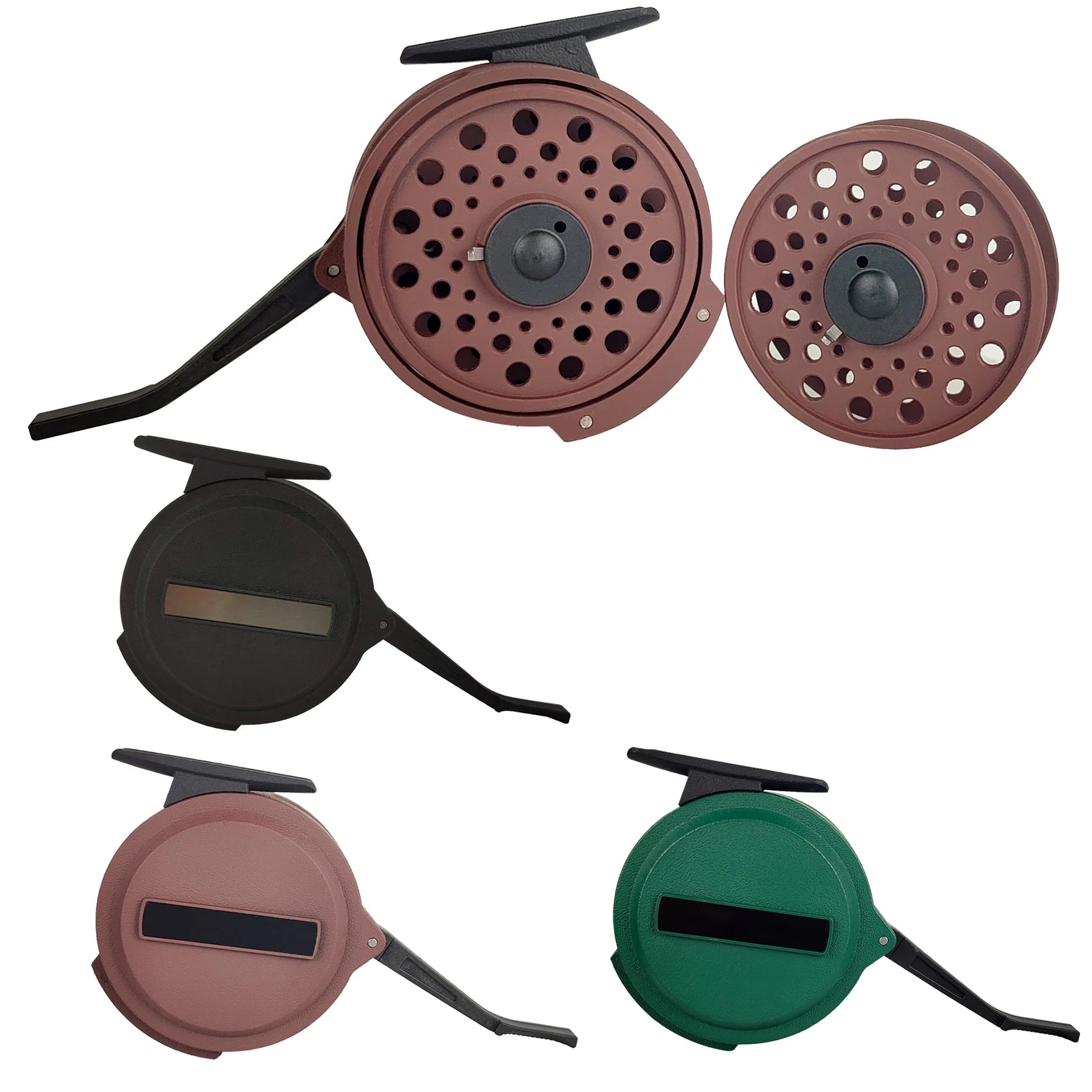 Carrete de pesca con mosca automático Aventik, carrete de pesca de ninfa súper ligero, carrete de mosca de grafito de diseño europeo con bolsa de malla de carrete extro