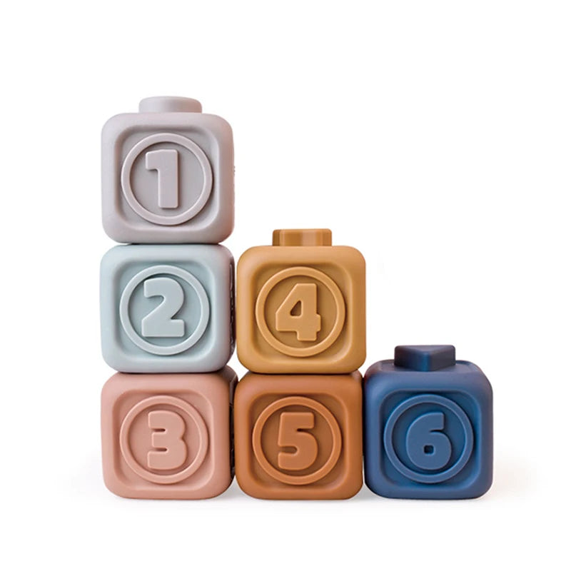 Bloques de construcción de silicona Montessori para bebé, juguetes de apilador y dentición de Koala, iluminación intelectual, rompecabezas 3D temprano