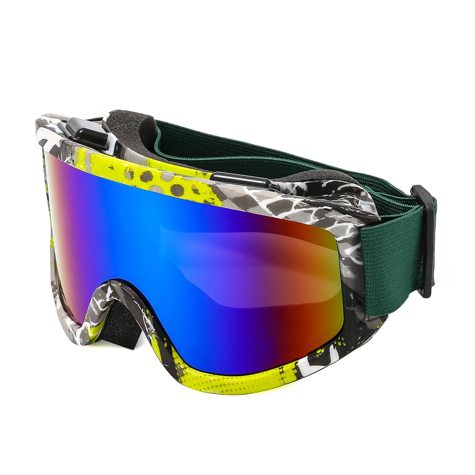 Gafas de esquí de montura grande con lentes coloridas, lentes anticolisión y antideslumbrantes, para deportes al aire libre, nieve, Snowboard, snowboard, esquí