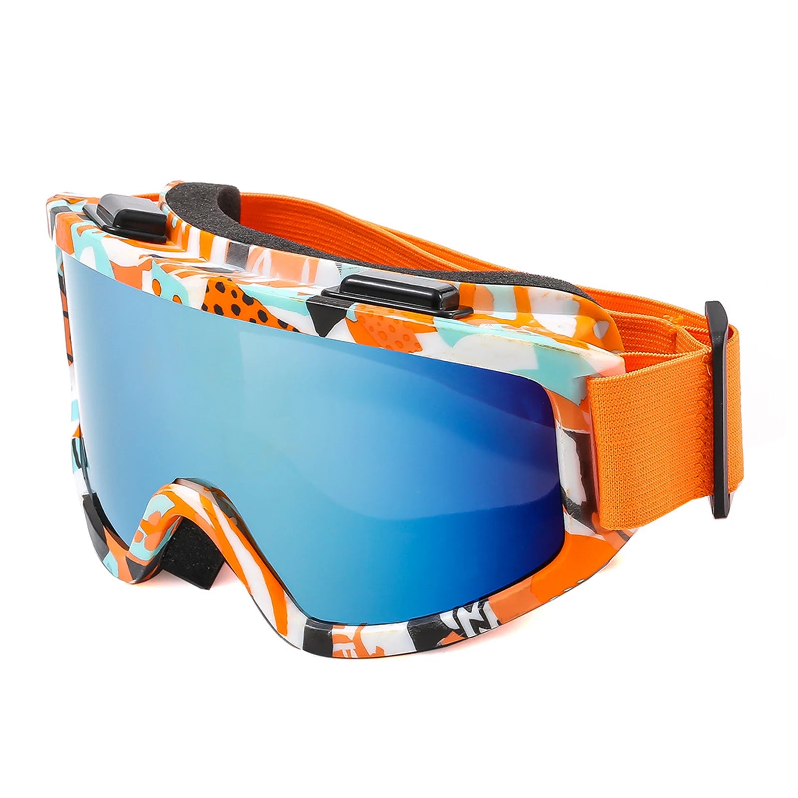 Gafas de esquí de montura grande con lentes coloridas, lentes anticolisión y antideslumbrantes, para deportes al aire libre, nieve, Snowboard, snowboard, esquí