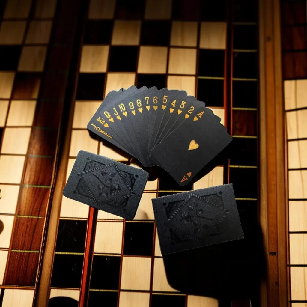Juego de cartas de Color negro y dorado, grupo de cartas, traje de póker impermeable, paquete mágico Dmagic, juego de mesa, colección de regalos