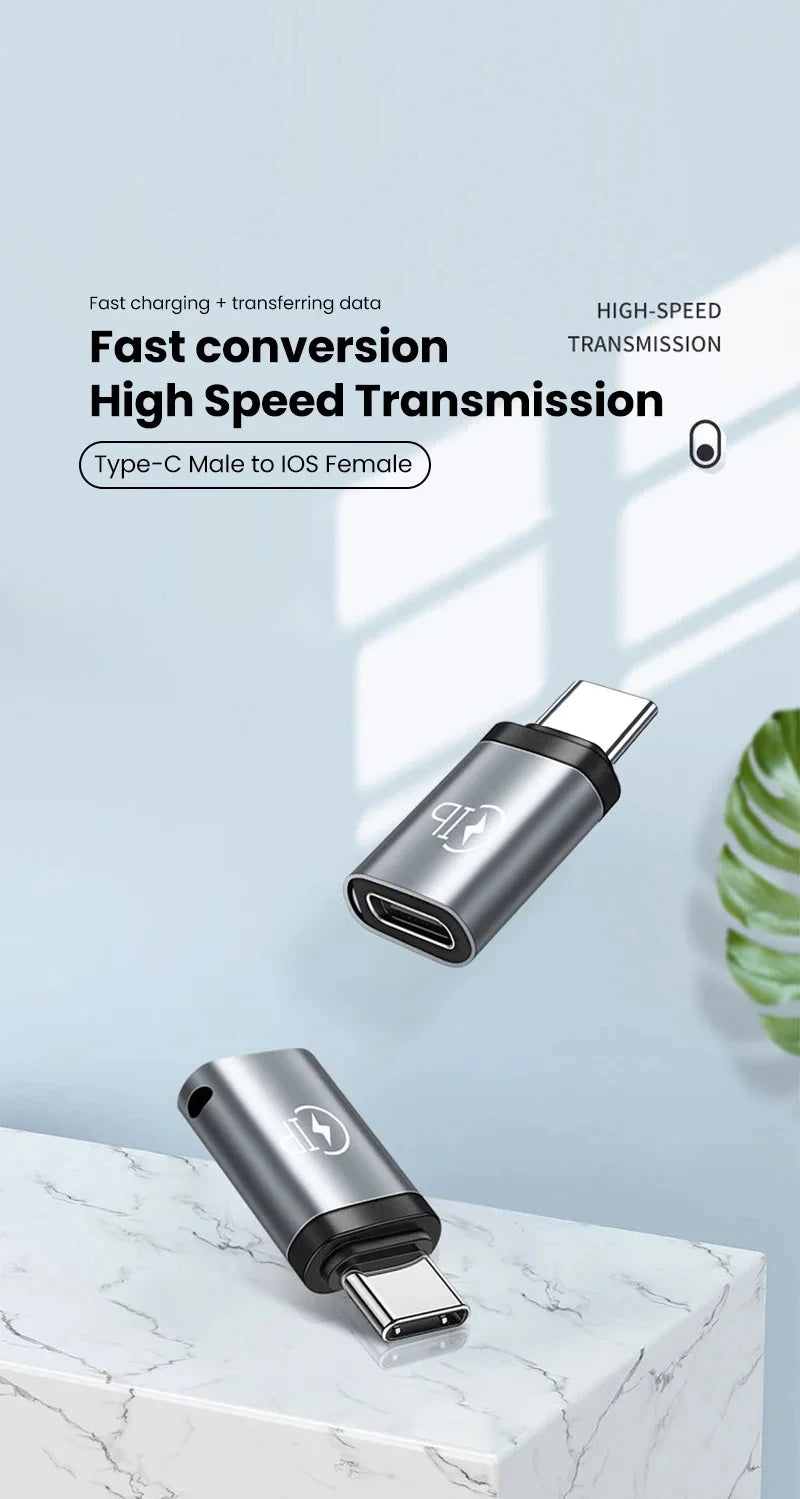 Adaptador USB C a Lightning carga rápida tipo C macho a IOS hembra convertidor transferencia de datos para Iphone15 Xiaomi adaptador USB C